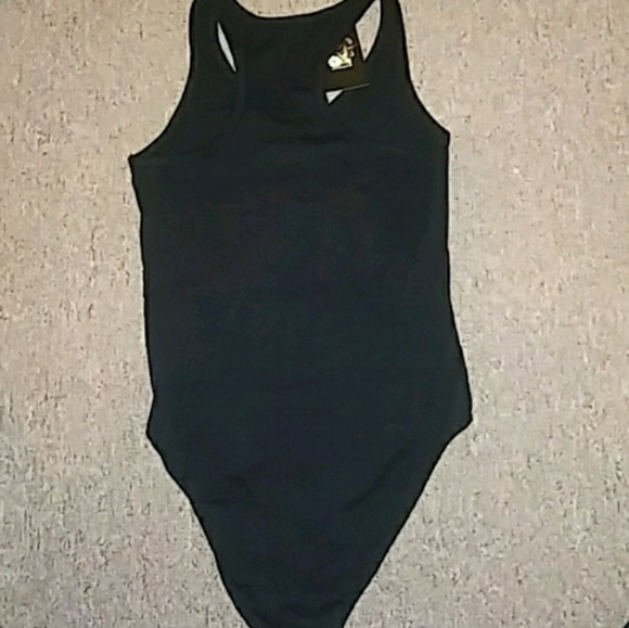 Last 1! Size M Black Racerback Bodysuit - Picture 3 of 7